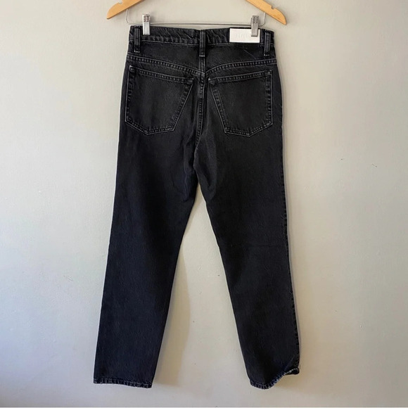 Re/Done Originals 70’s Straight Jeans In Black Wash Cotton High Rise Size 26 - Picture 5 of 8